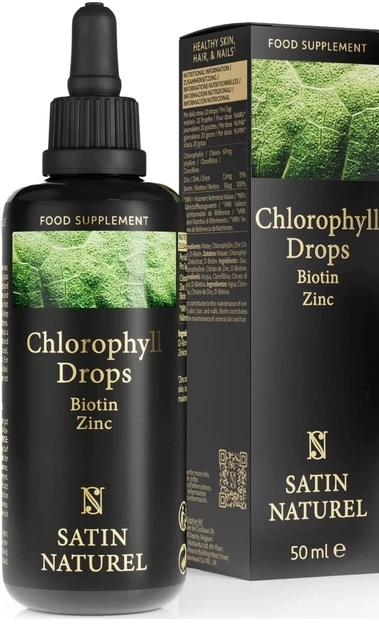 Chlorophylle Liquide + Biotine + Zinc 50ml - Complement Alimentaire Cheveux Peau