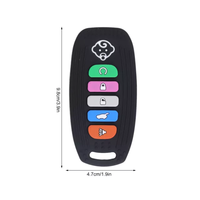 (Black)Car Remote Control Teether Pain Relieves Safe BPA- Silicone Massage For