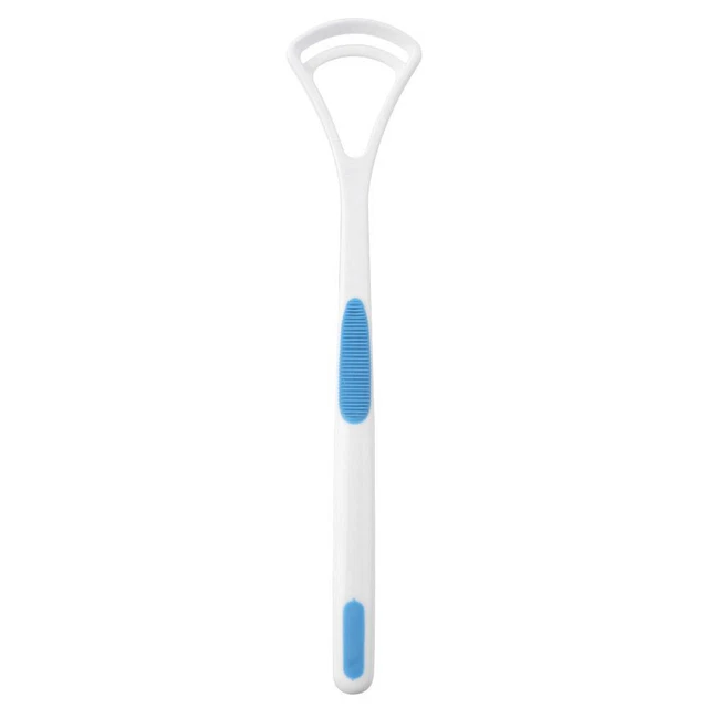 Limpiador raspador de lengua cepillo de lengua cuidado oral herramienta de limpieza de lengua (azul)