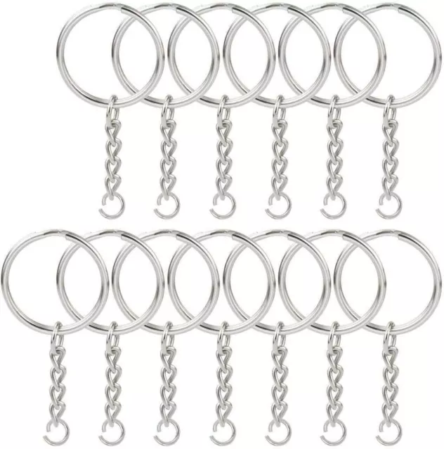 150 Pcs 1 Inch / 25 Mm Split Key Rings Chain Silver Key Chain Ring Key Chains