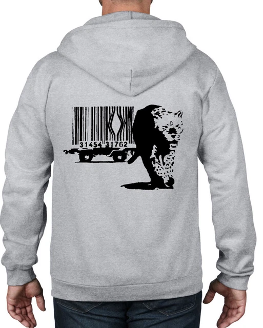 Felpa Con Cappuccio Banksy Teddy Bomber Uomo - Orsacchiotto Rivoluzionario, Colore Cachi, Taglia XXL