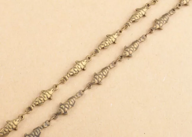 2 Meter of Antiqued bronze link handmade chain for Jewelry Making