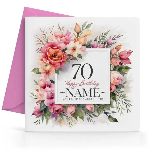 PERSONALISED 70TH BIRTHDAY Card Female Cousin Sister Mum Wife ...
