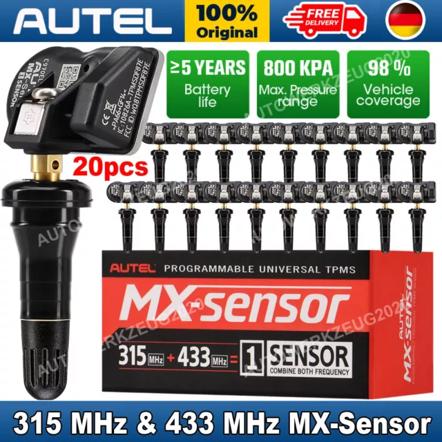 2023 Autel MX-Sensor 433 &315 MHz sensore pressione pneumatici programmatore TPMS RDKS 20 pz
