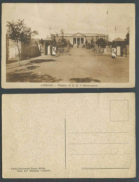 ERITREA OLD POSTCARD Asmara Palazzo di S.E. il Governatore Governor