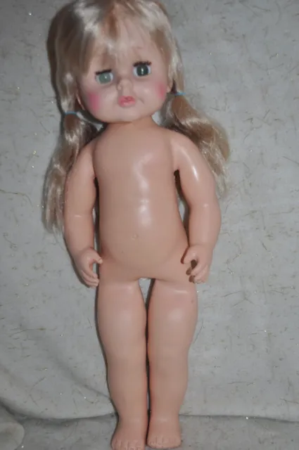 Vintage Eegee Softina Baby Doll 19" 1974 Drink & Wet NUDE
