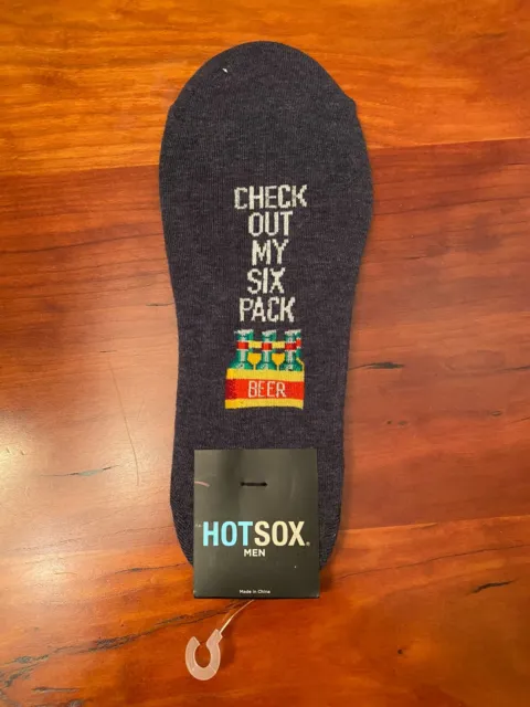 HotSox Men Check Out My Six Pack Men's Peds No Show Loafer Socks Size 10-13 NWT