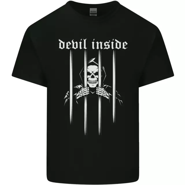Devil Inside Grim Reaper Satan Skull Gothic Mens Cotton T-Shirt Tee Top