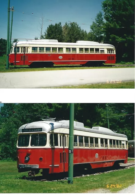 Vintage (2) MBTA PCC Trolley Streetcars Kodak Picture