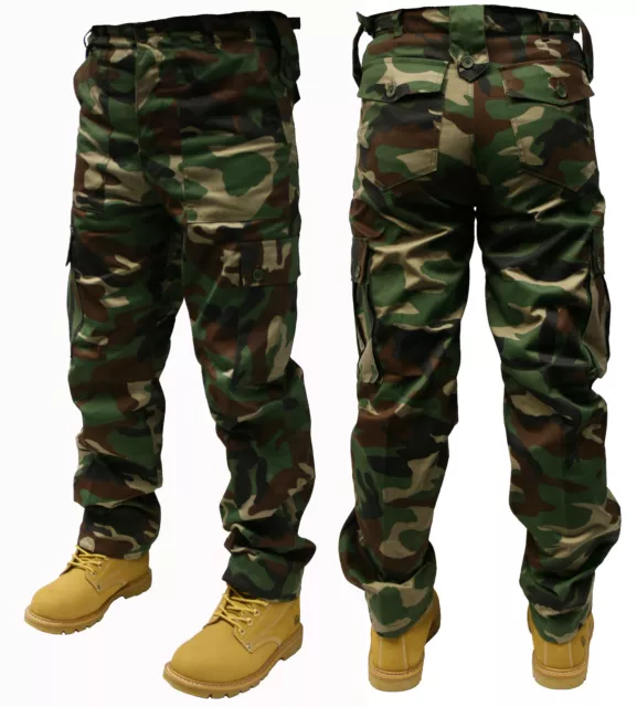 Adults Camo Army Cargo Combat Trousers - 8 DIFFERENT CAMO PATTERNS! 30"-50"