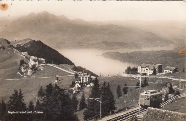 CPA SUISSE SCHWEIZ RIGI staffel mit pilatus tram