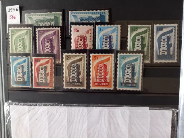 Europa 1956 Complete 6 Pays 13 Timbres** Cote 566€