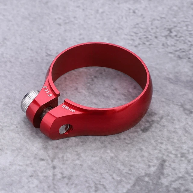 Bike Bicycle Bolt Clamp 31.8mm For 27.2 Seatpost Super Light (Red) DE NED