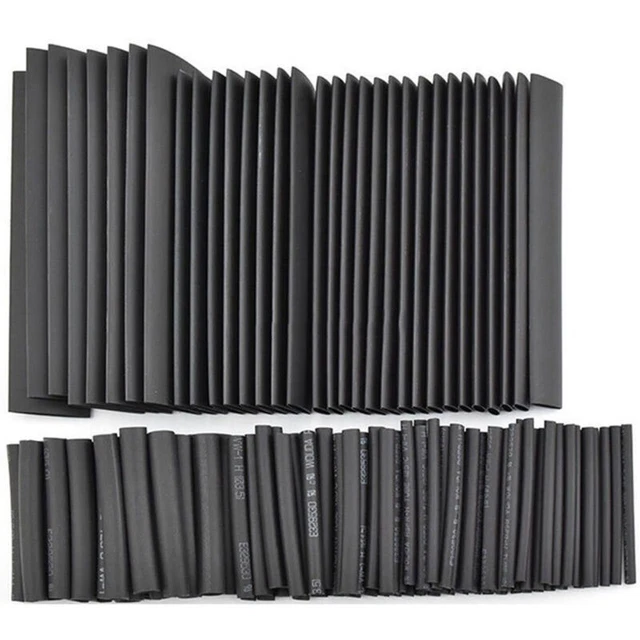 Kit tubi termoretraibile manicotto termoretraibile 127 pz nero taglie assortite