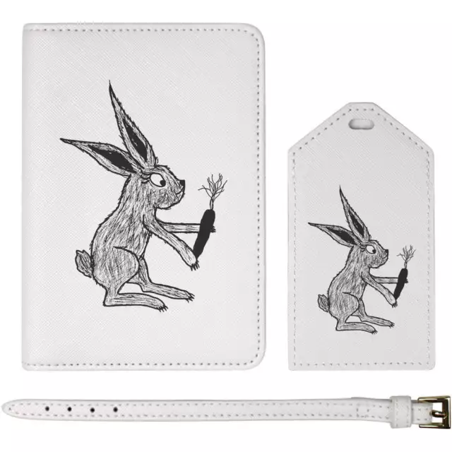 'Rabbit Eating A Carrot' Passport Cover & Luggage Tag Travel Set (PA00028421)