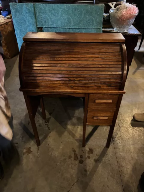 Vintage Children's Roll Top  Desk   Sold Oak Pickup Richfield ,Ohio