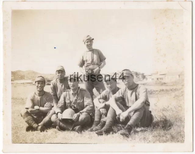 Original Japanese Navy Photo SNLF Troops Relaxing Chefoo 1939 芝罘 南門街