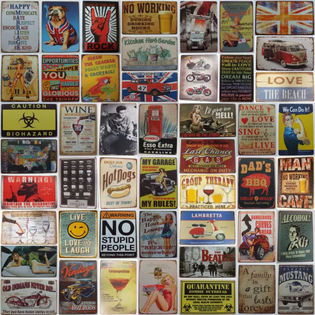 Large Tin Metal Sign Pub Bar Vintage Retro Wall Décor Poster Home Club