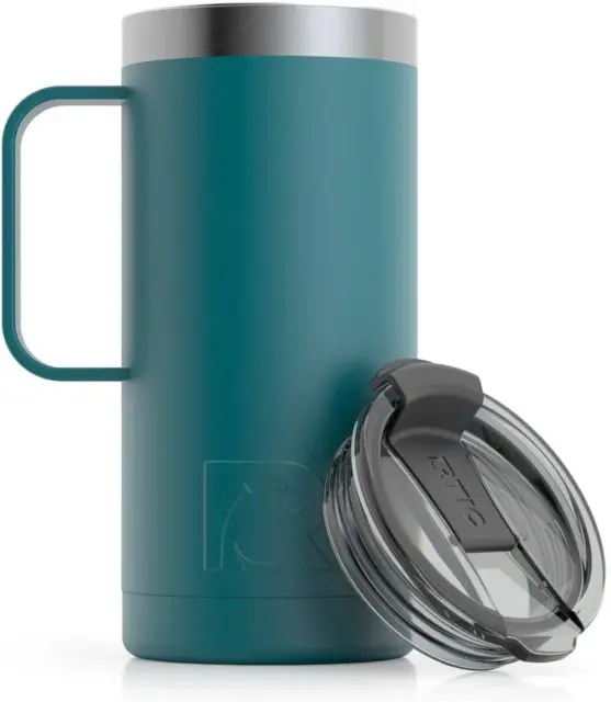 16 Oz Coffee Travel Mug with Lid and Handle, Stainless Steel Vacuum-Insulated Mu