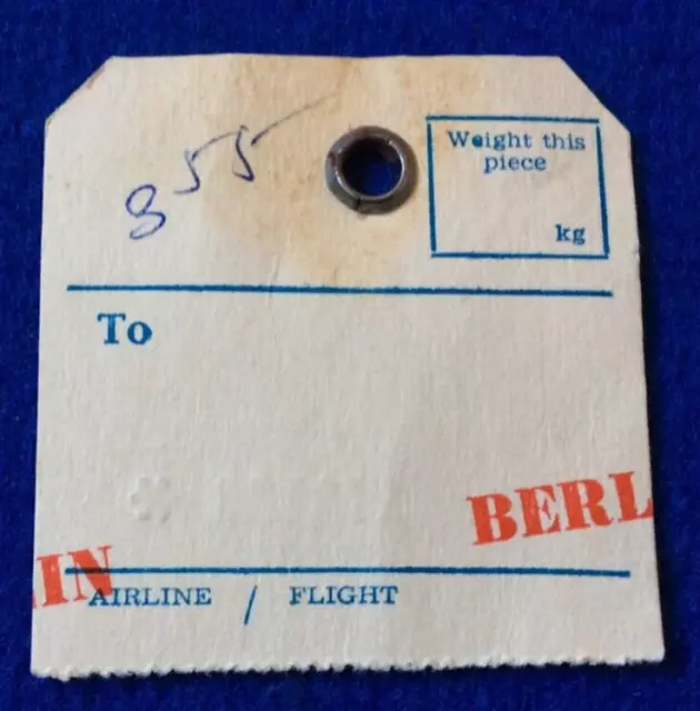 Gepäckanhänger Flug Constanta - Berlin mit Tarom (rumänische Flugges.) 1973