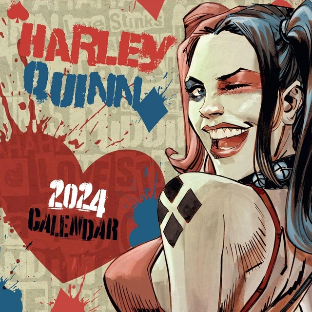 Harley Quinn 2024 Calendar Month To View Square Wall Calendar Official Product