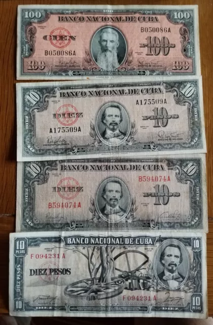 RARE 4  banconote CUBA BB