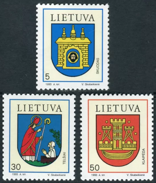 Lituania 1993 ** 456/58 Escudos de ciudades ( 3 val. )