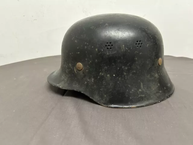 Stahlhelm M34 Original 2.wk Feuerwehr Helm Innenfutter Kinnriemen