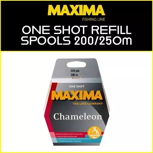 MAXIMA CHAMELEON ONE Shot Fishing Line 200M/250M Spool 2Lb - 20Lb - Filler  Spool £8.50 - PicClick UK