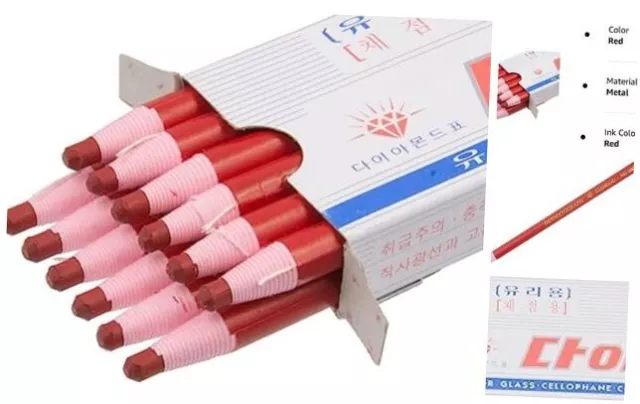 Peel-Off Red Grease Pencils/China Marker/wax pencil for Glass, Cellophane,