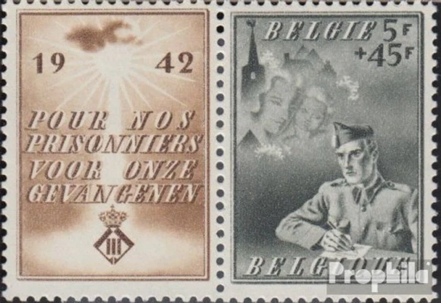 Belgique 613Zf avec ornement neuf 1942 prisonniers de guerre