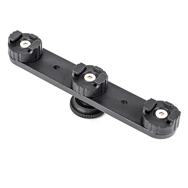 Triple Hot Shoe Bracket Mount Holder Hot Shoe Base Camera Support for Fill Light
