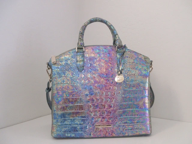 Nwt Brahmin Large Duxbury Croc Embossed Leather Satchel-$385-Visionary Delphine