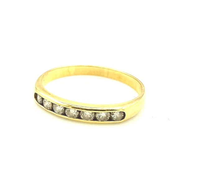 Bague En Or 18 Carats Sertie De Diamants - Modèle Tank éternité - 0,76 Carat - Taille 55 - 14,78 G