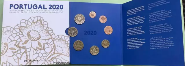 Portugal Off. Euro Kursmünzensatz 2020 KMS mit 1 Cent bis 2 Euro Blister BU BNC