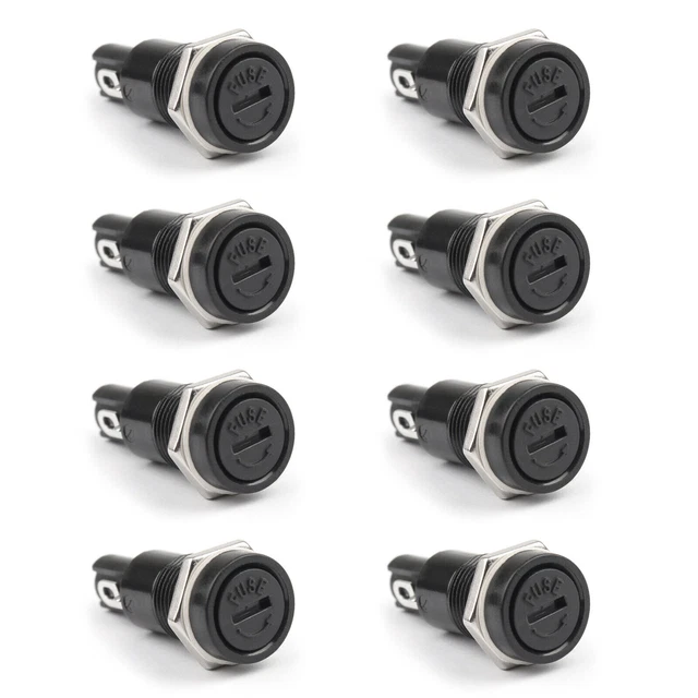 8x SCI R3-11 Panel Mount Chassis Fuse Holder For 5x20mm Glass Fuses 10A 250V