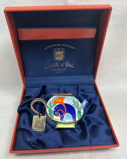 Charlotte Di Vita Numbered Edition Miniature Enamel Teapot In Original Box