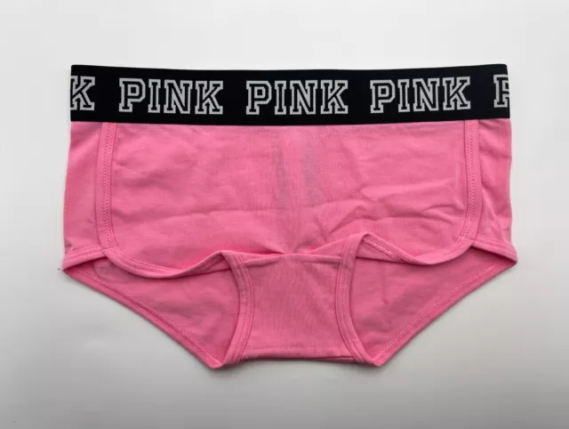 VICTORIA'S SECRET LOVE PINK Logo Boy Shorts Shortie Panties L. *1