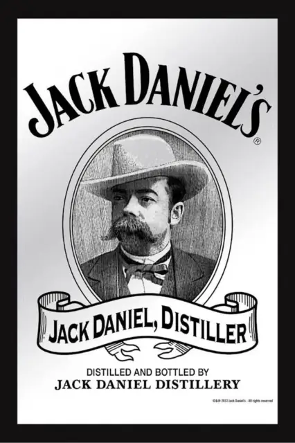 Jack Daniels Jack 3 - 20x30 cm bedruckter Spiegel im Kunststoff Rahmen