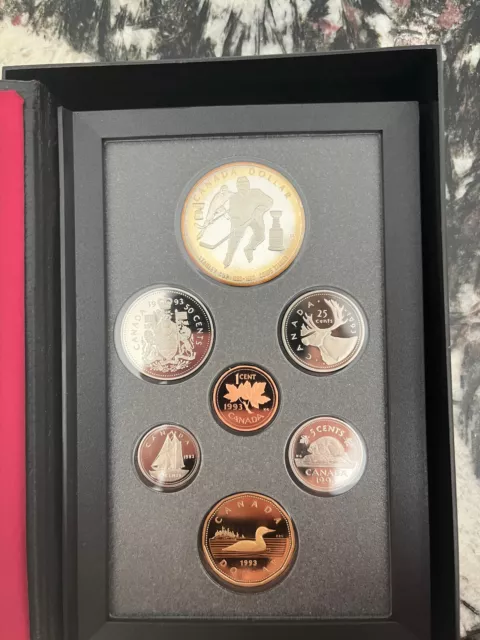 Canada 1993 Royal Canadian Mint  Proof Coin Set- Toned Sterling Silver Dollar