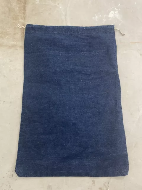 VTG WW2 WWII Denim Selvedge Bag 17” X 25.5” A6488