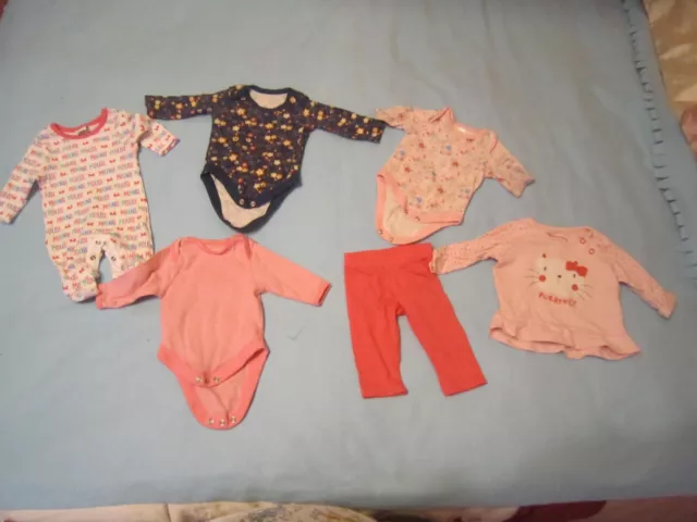 VGC Baby Girl Bundle 6 Items Bodysuit Top Leggings Sleepsuit Tinny Baby Newborn