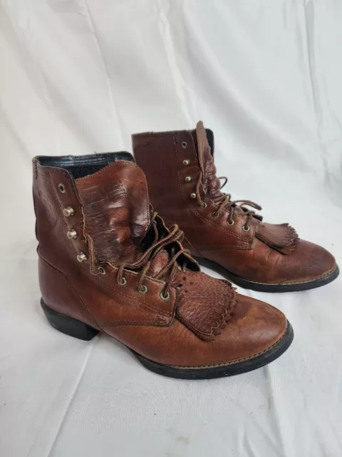 Ariat Heritage Lacer Brown Leather Western/Paddock Kiltie Boots Size 6B #11071