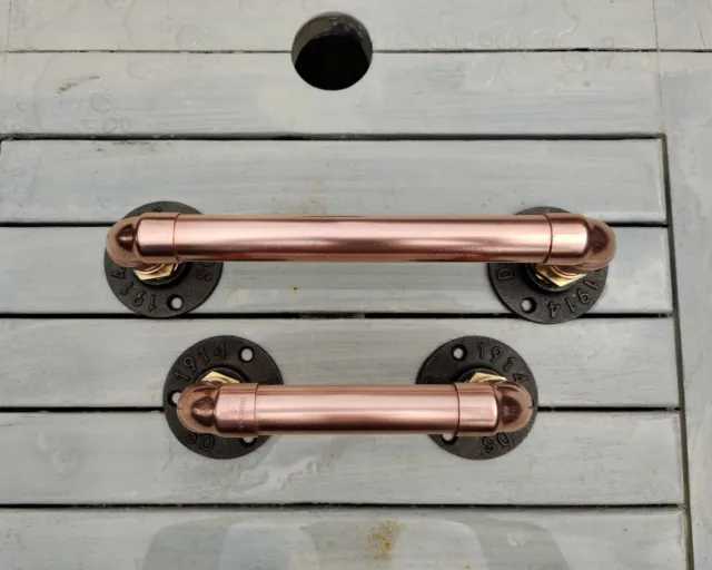 Poignées de tuyau en cuivre volumineux de conception industrielle/porte/tiroir (22 mm) 3