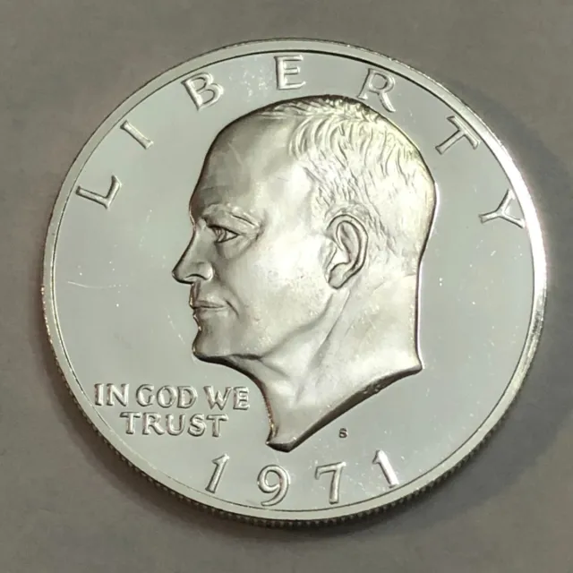 1971-S 40% silver gem proof Eisenhower IKE dollar.  #6