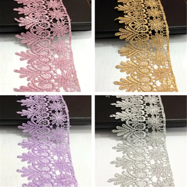 1 Yard Crochet Lace Trim Ribbon Wedding Applique Dress Sewing Craft 3.15'' Width