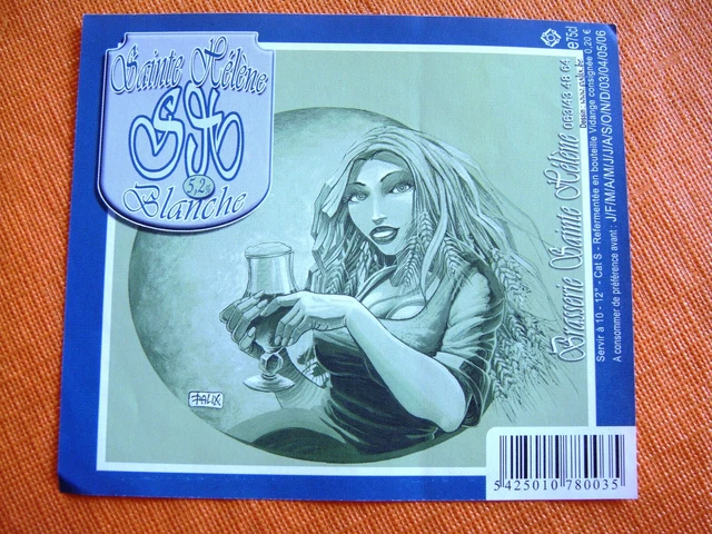 BELGIUM beer label - Brasserie Sainte-Hélène  Florenville with woman