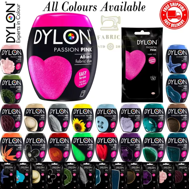 22 Colours Dylon Fabric and Clothes Dye Dylon Machine / Hand dye Soft  Furnishing