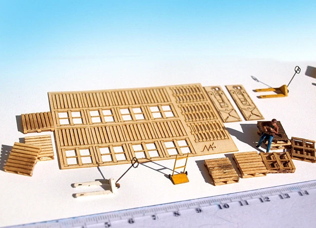 1/35 scale laser cut wood pallet kit, makes 12 wood pallets | #4632116336