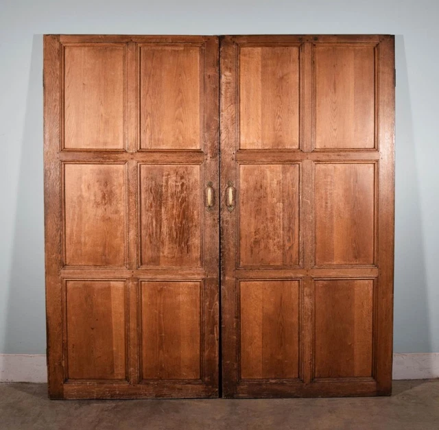 *Pair of French Antique Gothic Church Doors in Solid Oak Wood